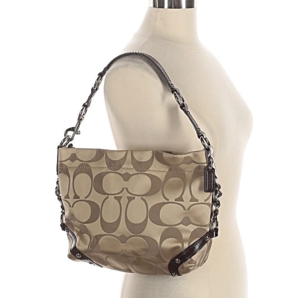 2011 Coach Signature Sateen Carly Hobo Bag